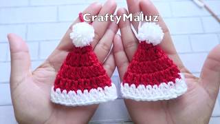 CROCHET TUTORIAL  GORRO DE NAVIDAD A CROCHET  Gorro tejido Adorno Navideño [upl. by Holly]