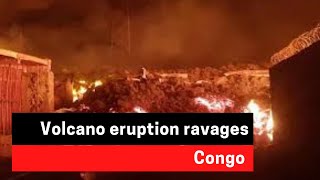 Volcano eruption ravages Congo [upl. by Stenger739]