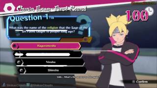 quotROAD TO BORUTOquot Chunin Exam  Stage 1 Paper Test ANSWERS  NARUTO STORM 4 ROAD TO BORUTO [upl. by Sofia]