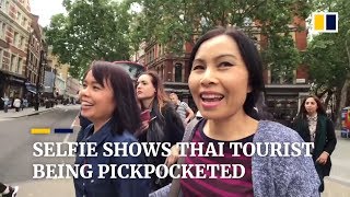 Thai tourists selfie captures London pickpockets stealing her purse [upl. by Lussi512]