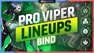 The BEST PRO Viper LINEUPS SETUPS amp ONE WAYS for BIND  Valorant Guide [upl. by Pardew]