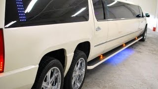 Escalade Limo LARGE EXOTIC 24 PASSENGER with DOUBLE AXLE VIP SECTION [upl. by Reddin263]