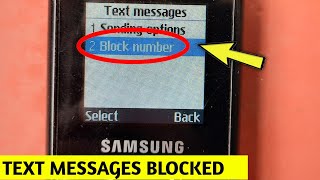 How to Block or Unblock Messages Block Number Samsung Any Keypad Mobile  b110e e1200 b310e b313e [upl. by Ulane]