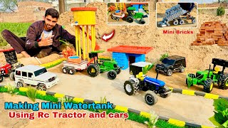 Making a Mini Watertank using bricks for Rc tractor Aakash946 [upl. by Eitsim]