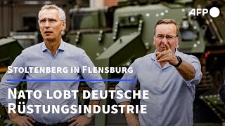 Stoltenberg unterstreicht Bedeutung der deutschen Rüstungsindustrie  AFP [upl. by Carmen]