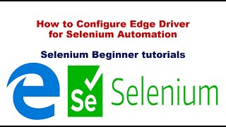 4 How to Configure Microsoft Edge Driver for Selenium [upl. by Nwahsram]