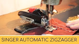 Singer Automatic Zigzagger Demonstration and HowTo Tutorial [upl. by Krahling606]