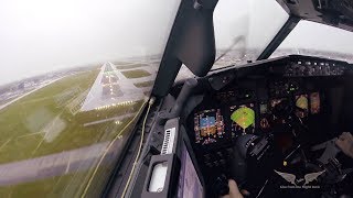 Stormy crosswind landing in LGW  Boeing 737 Captains view [upl. by Greiner]