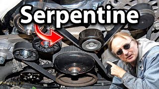 How to Replace a Serpentine Belt in Your Car Fan Belt [upl. by Einnor]