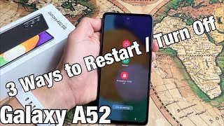 Galaxy A52 How to Turn Off  Restart 3 Ways [upl. by Enautna]