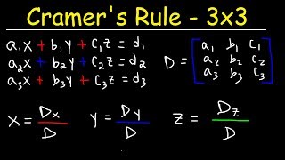 Cramers Rule  3x3 Linear System [upl. by Sugihara]