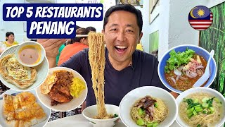 PENANG FOOD TOUR 🇲🇾 Top 5 Must Eats Penang Street Food in Georgetown Penang Malaysia [upl. by Lyret]