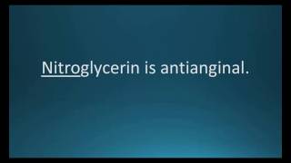 How to pronounce nitroglycerin Nitrostat Memorizing Pharmacology Flashcard [upl. by Elise]