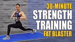 30Min Strength Training Fat Blaster Burn 300Cals  Joanna Soh [upl. by Kata489]