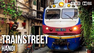 Hanoi Trainstreet Closeup Train View  🇻🇳 Vietnam 4K HDR Walking Tour [upl. by Suraved511]