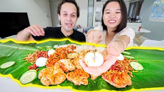 MALAYSIAN STREET FOOD At HOME Nasi Lemak The BEST Street Food in Malaysia [upl. by Iturk]