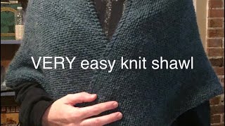 EASY Beginner Knit Shawl Detailed how to yarn over [upl. by Su]