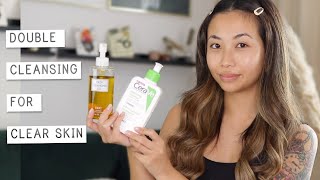 How to Double Cleanse  How to Oil Cleanse  Dry Skin [upl. by Allicserp436]