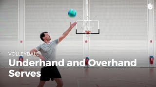 Underhand and overhand serves  Volleyball [upl. by Barayon]