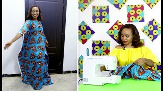 How to Sew the Perfect Kaftan Dress in minutes DETAILED STEPS [upl. by Glass]