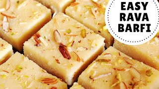 Suji Ki Barfi Recipe  Rava Barfi Recipe  Suji Barfi  Navratri Special Hindi [upl. by Nnylimaj827]