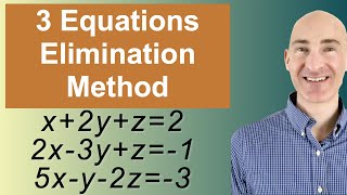 Solving Systems of 3 Equations Elimination [upl. by Anima]