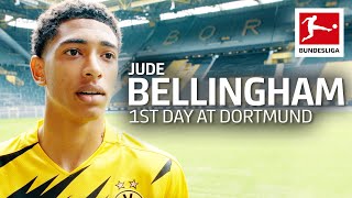 Jude Bellinghams First Day at Borussia Dortmund [upl. by Anoek694]