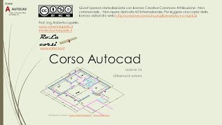 Corso Autocad  Lezione 24  I riferimenti esterni [upl. by Eylloh211]