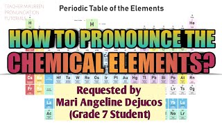 HOW TO PRONOUNCE THE 118 ELEMENTS IN PERIODIC TABLE  Teacher Maureen [upl. by Clementi]