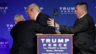 Donald Trump rushed off stage during rally in Nevada [upl. by Onitnatsnoc]