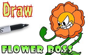 How to Draw Cagney Carnation  Cuphead Flower Boss [upl. by Deibel694]