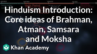 Hinduism Introduction Core ideas of Brahman Atman Samsara and Moksha  History  Khan Academy [upl. by Ellevehc]