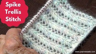 Knitting Spike Trellis Stitch [upl. by Mcgean258]