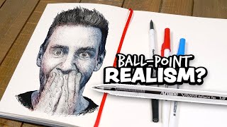 Can I Draw REALISM with Cheap BALLPOINT Pens [upl. by Einnaoj]