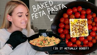 I MADE THE BAKED FETA PASTA FROM TIKTOK [upl. by Alben964]