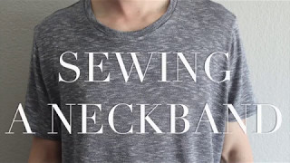 Sewing a Neckband on a Knit TShirt [upl. by Soule435]