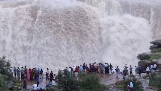 Dhuandhar Waterfall on River Narmada at Bedaghat Jabalpur MPIndia [upl. by Herahab]