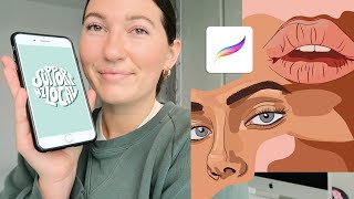 HOW TO USE PROCREATE POCKET Illustrate on your iPhone  Easy Digital Art Tutorial  Sophie Boyden [upl. by Deland730]