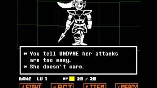 Undertale Undyne No Damage Pacifist Max Challenge Full Fight [upl. by Ursala]