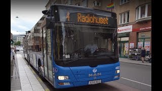 Sweden Stockholm ride with bus No 4 from Södra Station to Fridhemsplan [upl. by Yspyg77]