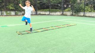 Agility Ladder drills for kids ages 5 [upl. by Lagiba372]