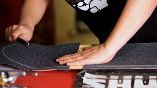 How to Trim amp File Grip Tape  Custom Skateboard [upl. by Wesla]