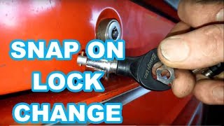 Snap On lock cylinder change REPLACE tool box key EASY [upl. by Aslam103]