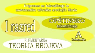 Elementarna teorija brojeva  Opštinsko takmičenje  Prvi razred  A kategorija [upl. by Oicanata]