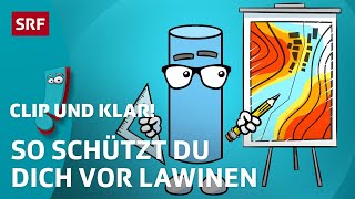 Lawinen Wie schützt man sich davor  SRF Kids – Clip und klar  Für Kinder erklärt [upl. by Lertnom]