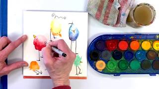 Fun and Easy Watercolor Birds [upl. by Lewis]