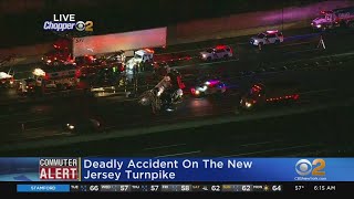 1 Dead In Truck Crash On NJ Turnpike [upl. by Eelano]