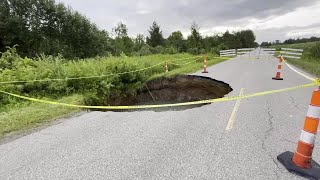 Sinkhole forms in Iosco County [upl. by Asilaj]