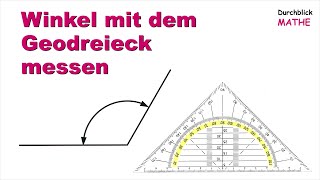 Geodreieck Stumpfer Winkel messen [upl. by Wellesley]