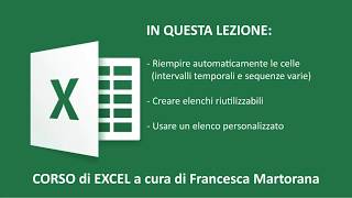 EXCEL tutorial 3 Riempimento automatico in Excel [upl. by Chucho74]